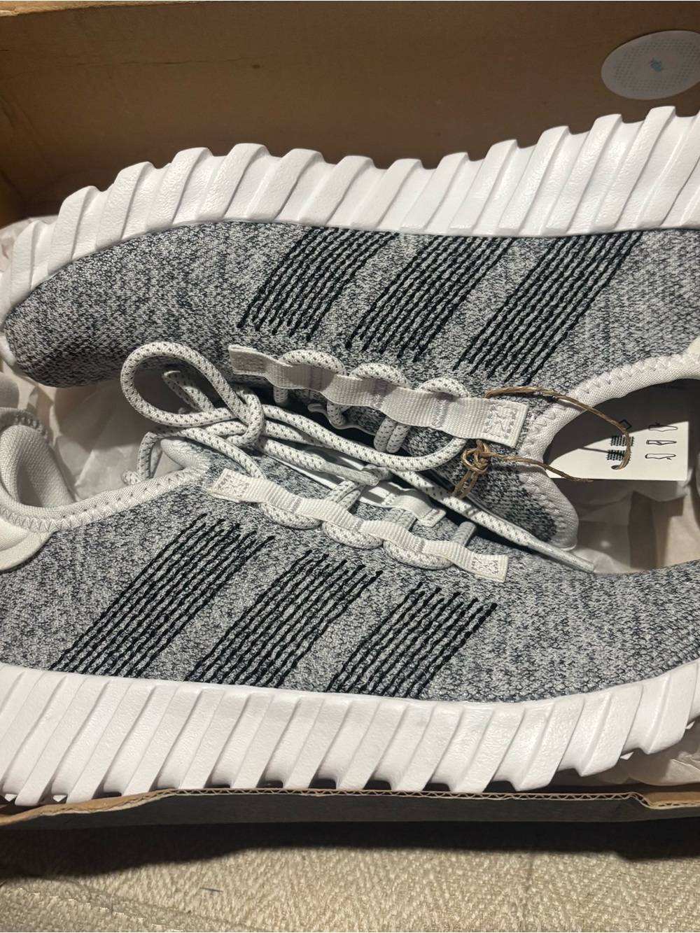 adidas Kids Grey and Black Knit Sneakers